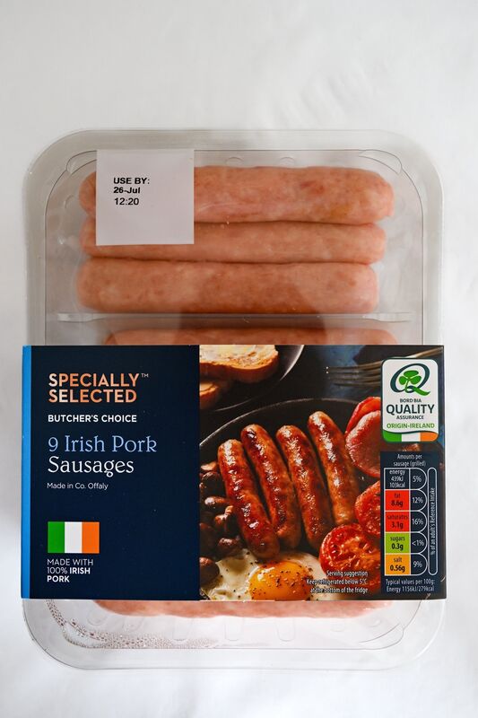 Aldi: Butcher’s Choice: 9 Irish Pork Sausages. Aldi: Butcher’s Choice: 9 Irish Pork Sausages.