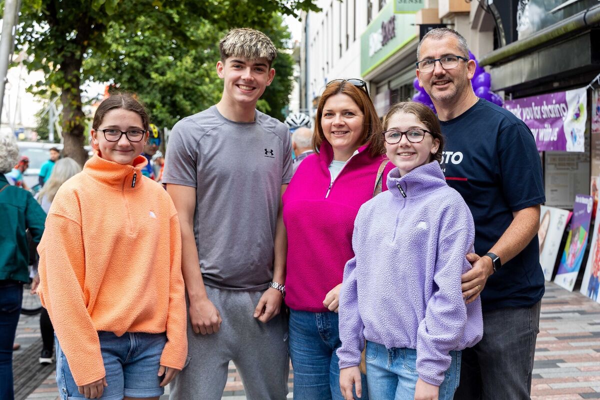 (Left to right) Leah, Conor, Jean, Avril, and Michael Mallon from Bishopstown at the official start of the 25th annual Tour de Munster. Picture: Michael O'Sullivan / OSM PHOTO