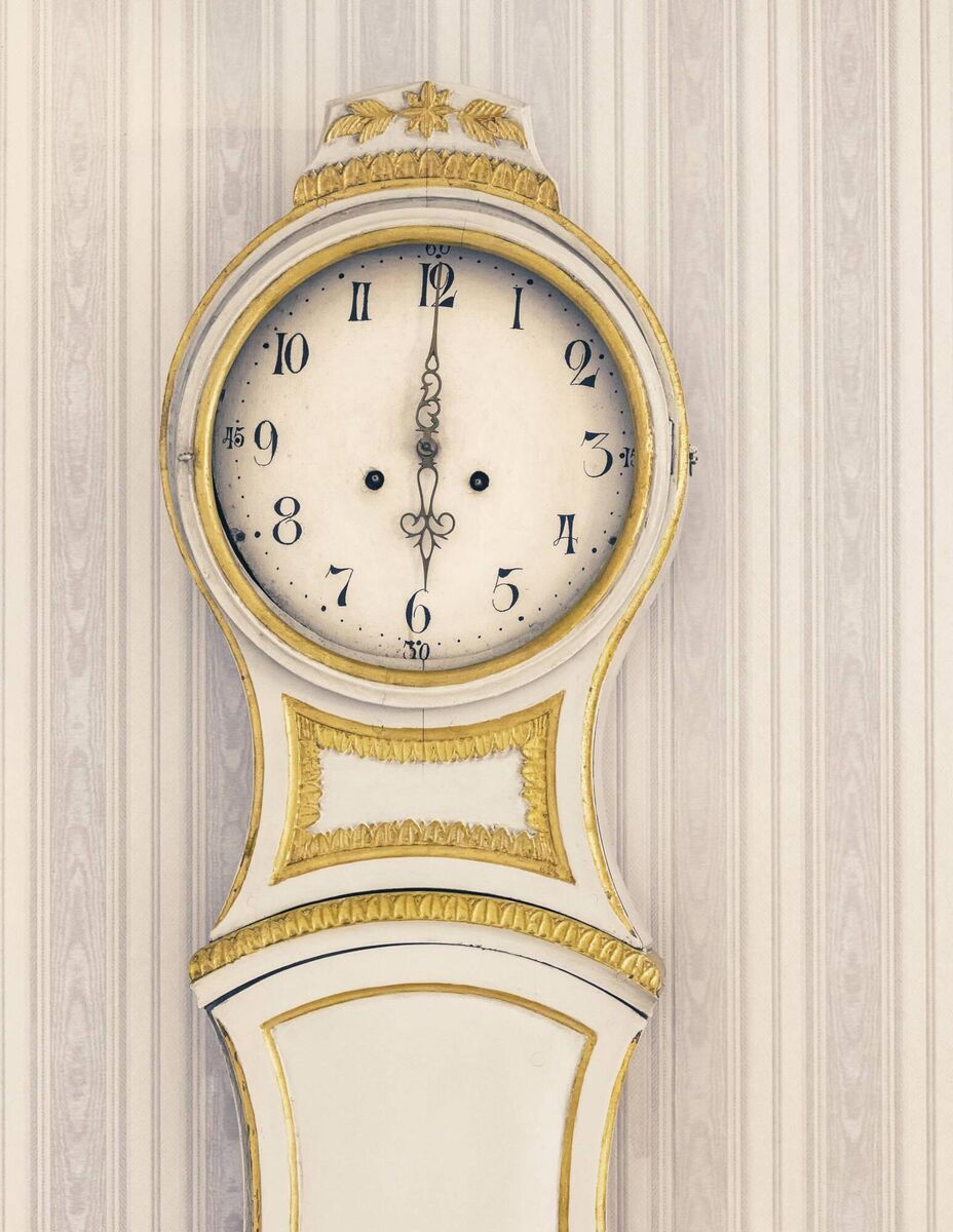 The rustic Mora longcase clock is a staple of Scandinavian country-house decorating. File picture