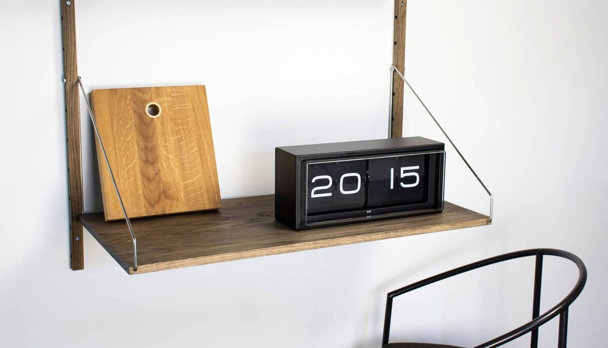 Leff of Amsterdam Brick Flip clock. Secondhand examples from €250. Suppliers including Robert Jagers, FlipOClock, Ballydehob, Cork.