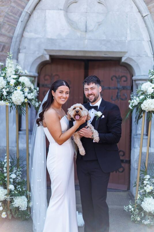 Aoife Sheehy and Mícheál Flannery with Woody. Pictures: Padraig Healy Wedding Photography Aoife Sheehy and Mícheál Flannery with Woody. Pictures: Padraig Healy Wedding Photography