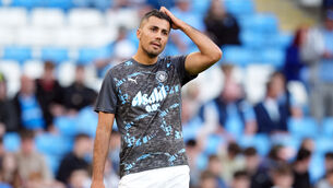 <p>Manchester City’s Rodri has suffered an injury setback. Pic: Martin Rickett/PA</p>
