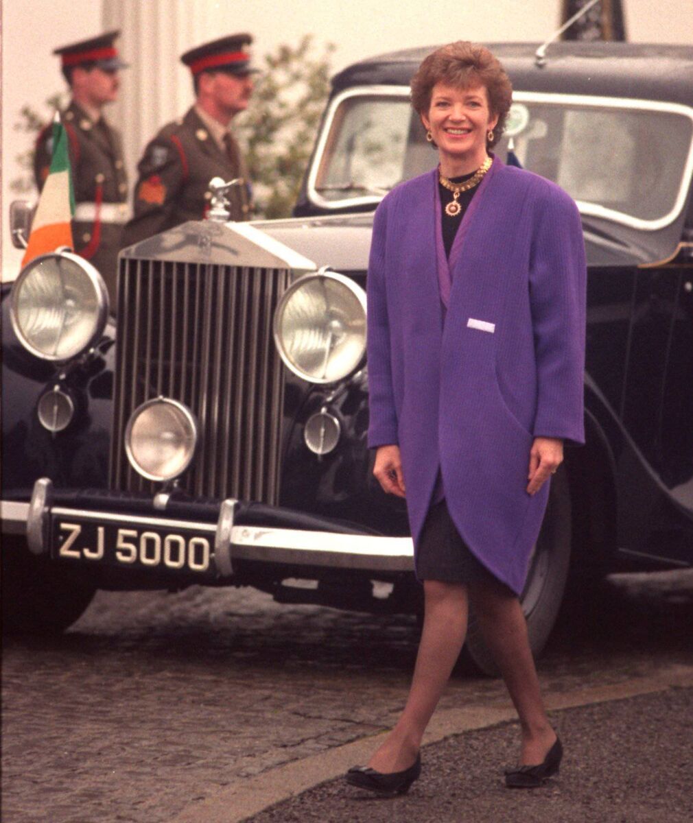 Mary Robinson arriving at Áras an Uachtaráin on December 3, 1990 for her inauguration as president. Picture: Irish Examiner Archive/Denis Minihane