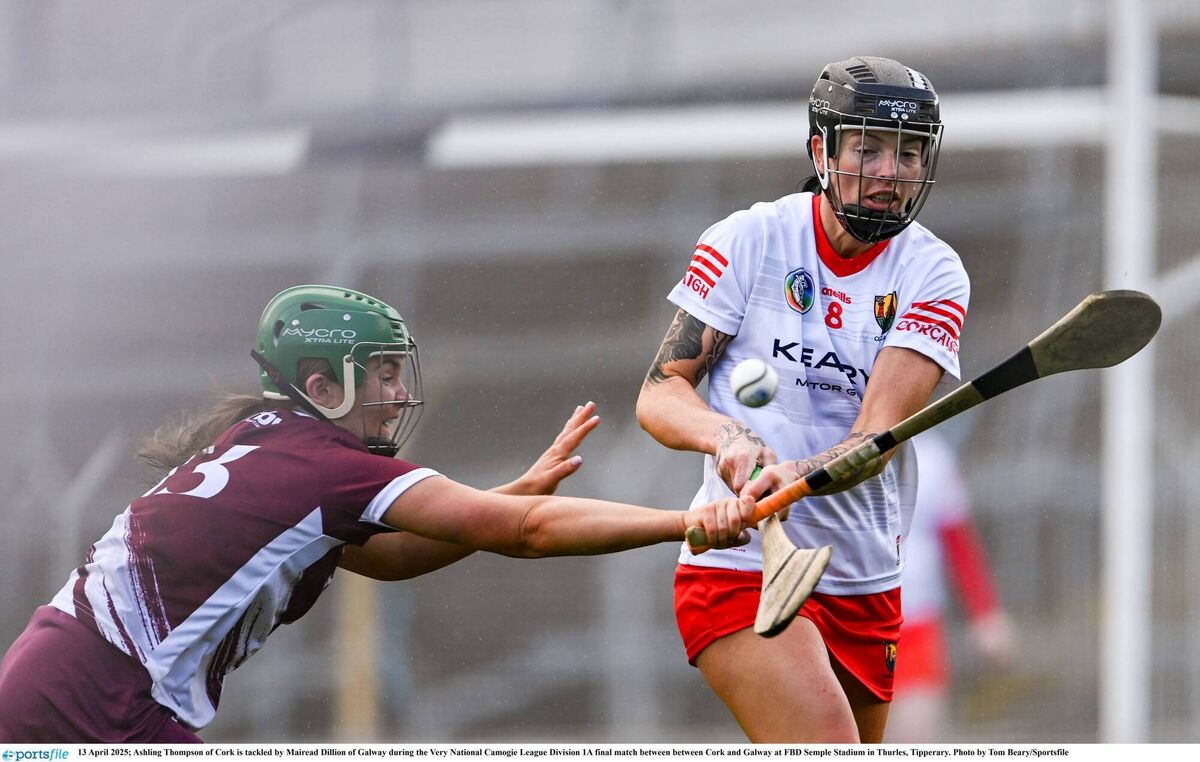 Cork take on Galway in the All-Ireland Senior Caomige final with live updates starting att 4.45pm. Pic: Tom Beary/Sportsfile