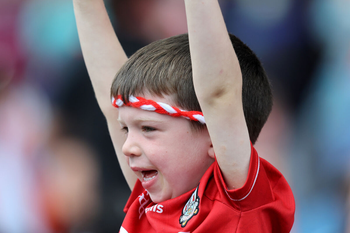 A Cork supporter cheers on his county ahead of the match. Pic: Bryan Keane/Inpho