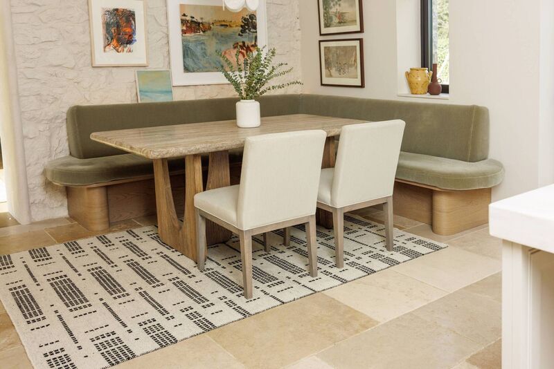 Light pattern and muted colours characterise the designs of the Rugs.ie x Geri Designs collection.