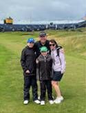 Rory Leonard with his wife Mairead and two sons Daniel and Matthew at The Open in Royal Portrush. Rory Leonard with his wife Mairead and two sons Daniel and Matthew at The Open in Royal Portrush.