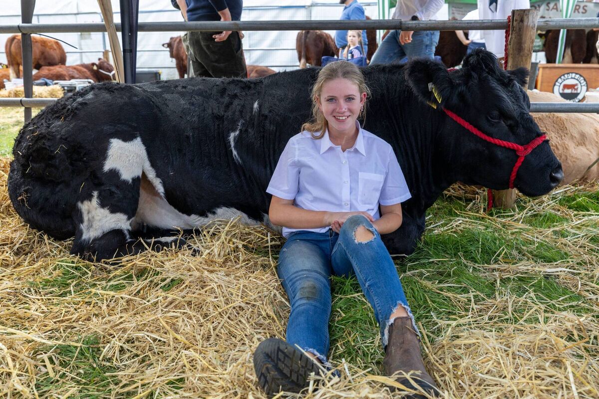 Nicole Watts from Tuam, Co Galway, with her Belgian Blue Rosie. Picture: Alf Harvey
