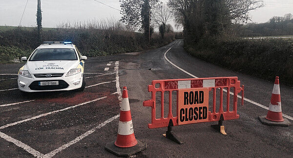 The Fermoy to Lismore road closed following a fatal road traffic collision a few miles from Fermoy. Pic: Denis Minihane