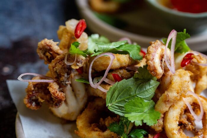 Calamari with Vietnamese chilli sauce