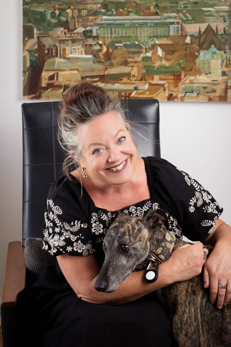 Pictured at the Host Office in Dublin is Órla Dukes, Director, and her dog Tabby.