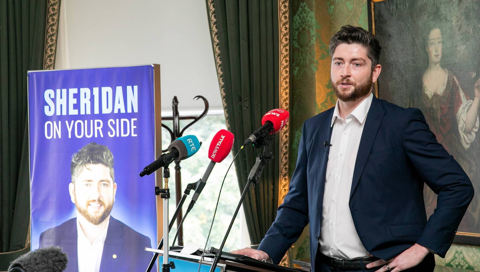 Gareth Sheridan at the Shelbourne hotel, where he announced his intention to run for the presidential election. Picture: Gareth Chaney
