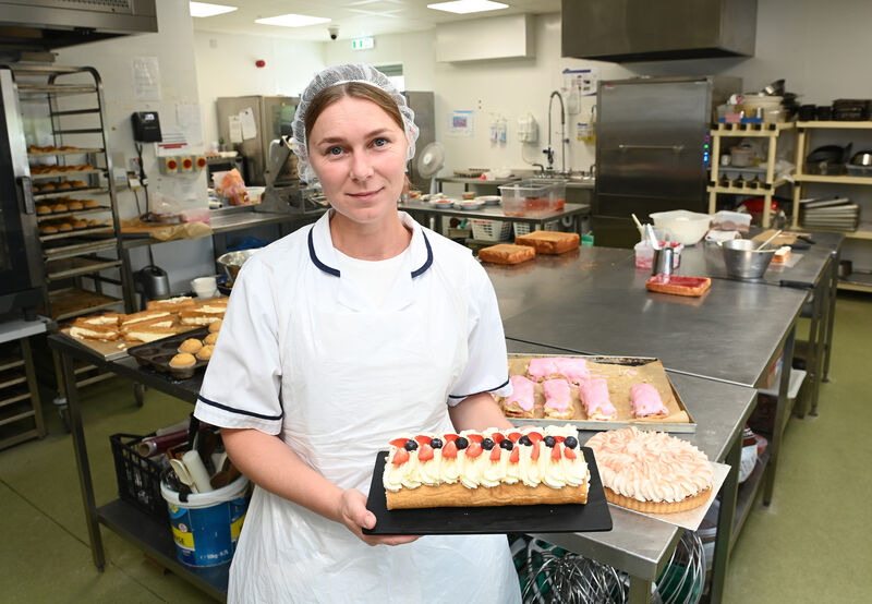  Baker Olga with fresh cream cakes in the kitchen at IRD Duhallow Community Food Services at James O'Keeffe Institute, Newmarket, Co Cork. Picture: Larry Cummins