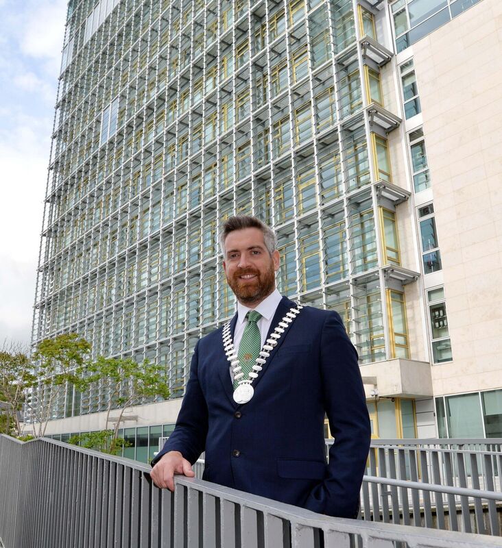 Then councillor Christopher O'Sullivan at Cork County Hall on his election as county mayor in 2019. He was since elected TD for Cork South-West in 2020 and 2024, and named as a junior minister earlier this year. File picture: Denis Minihane