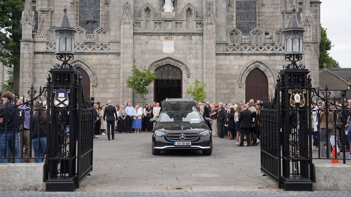 The hearse carrying the coffin of Martha Nolan-O'Slatarra leaves the Cathedral of the Assumption, Carlow, following her funeral service. Picture: Niall Carson/PA Wire