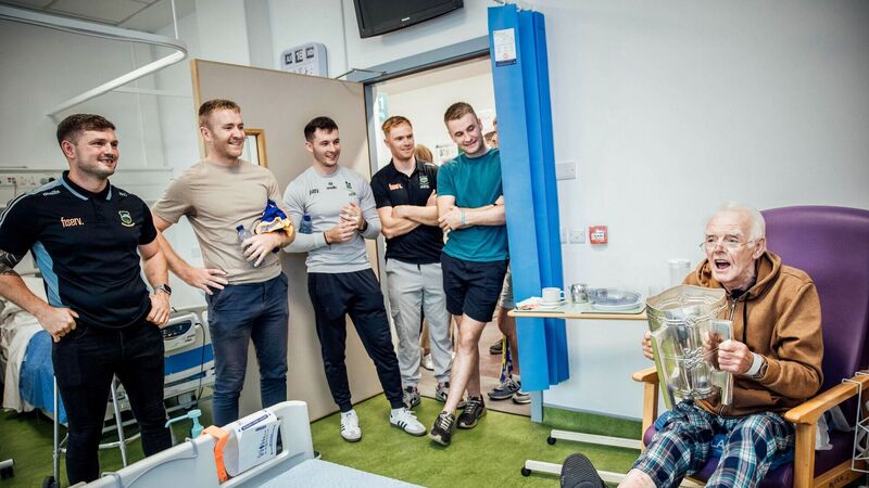 Gallery: Liam MacCarthy still spreading joy in Tipperary as hurlers visit Nenagh Hospital
