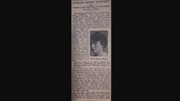 A press cutting on the alleged assassination of Margaret Keogh.
