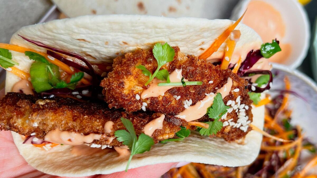 Crispy Chicken Wrap with Asian Slaw
