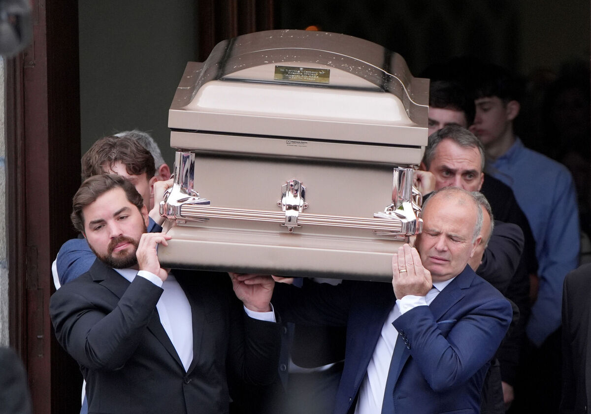 The coffin of Martha Nolan O'Slatarra is carried out of the Cathedral of the Assumption, Carlow, following her funeral service. Picture: Niall Carson/PA Wire