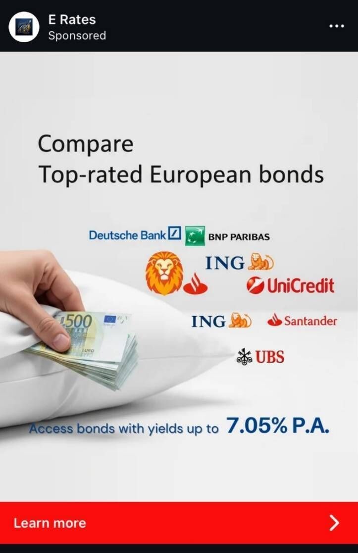 Typical ad used in investment scams on Meta Platforms 