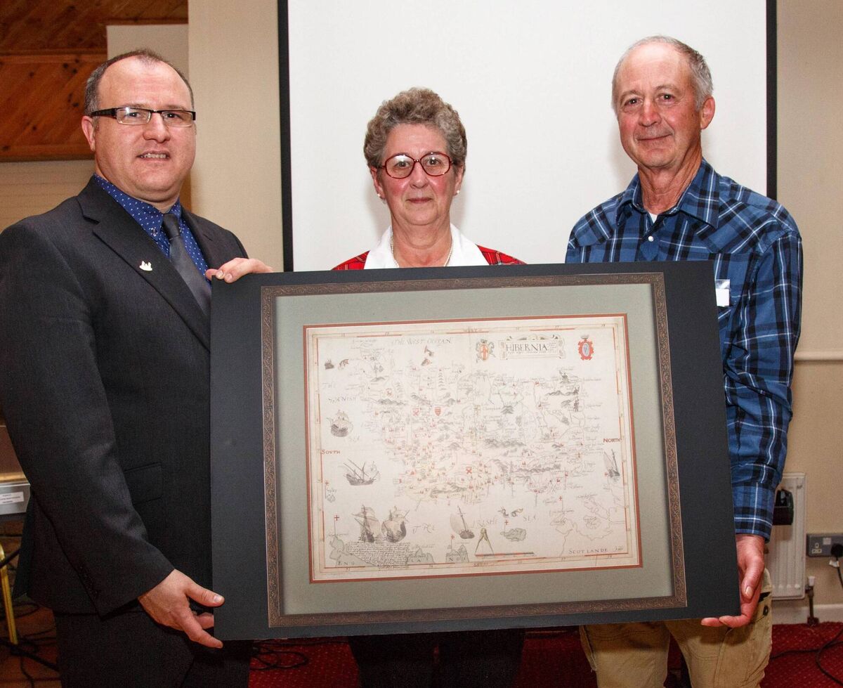 Donor of the MacCarthy Glas archive, Susan MacCarthy and her husband Don with archivist Brian McGee. Picture: George Maguire