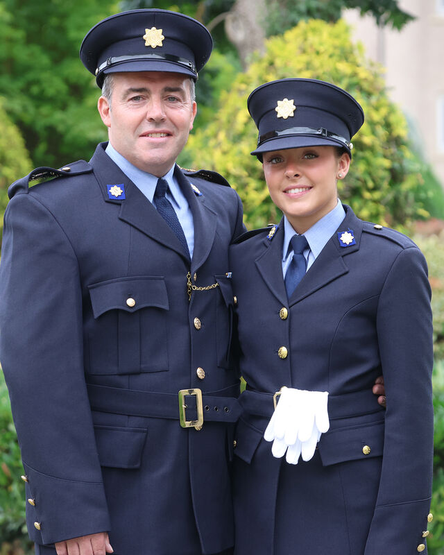 Garda Mark Byrne, Midleton, with his daughter, Cara Byrne, who graduated at Templemore. Picture: Brendan Gleeson