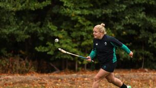<p>SOLO ACT: Cliodhna Moloney-MacDonald pucking around at Towcestrians Sports Club, Northampton, Pic: ©INPHO/Ben Brady</p>