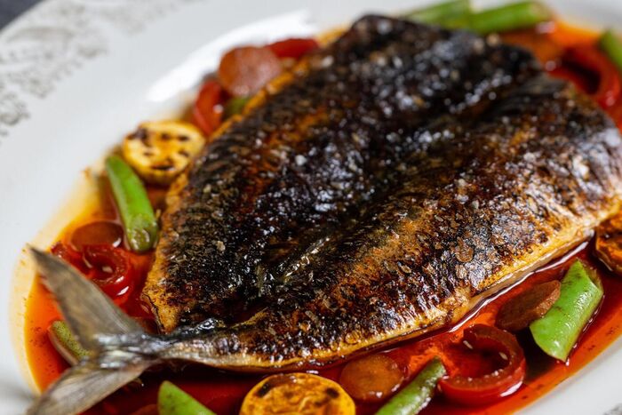 Grilled Mackerel with vegetable escabeche