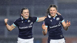 Francesca McGhie, left, starred in Scotland’s win over Wales (Steve Welsh/PA)