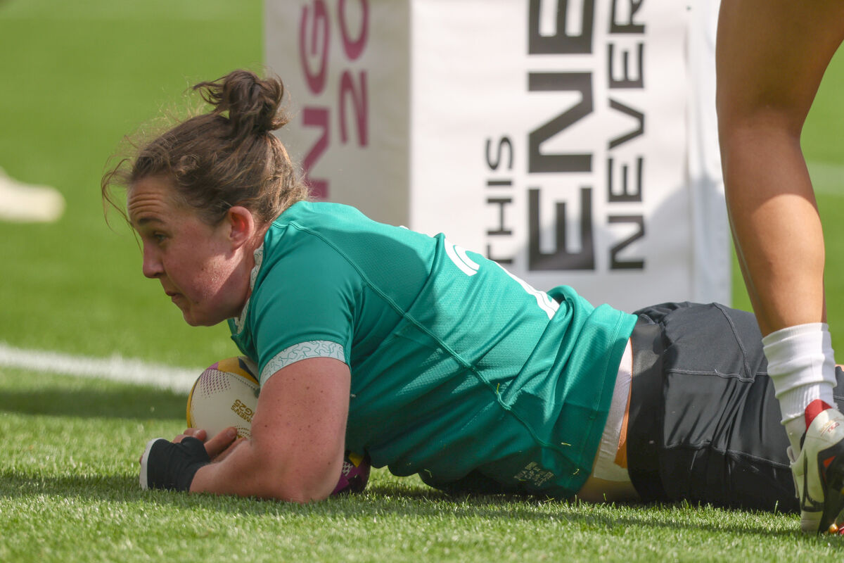 Ireland's Enya Breen scores her sides sixth try of the match. Pic: ©INPHO/Ben Brady Ireland's Enya Breen scores her sides sixth try of the match. Pic: ©INPHO/Ben Brady