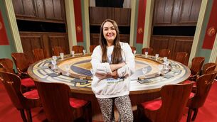 <p>Vicki Notaro on set at The Traitors Ireland.</p>