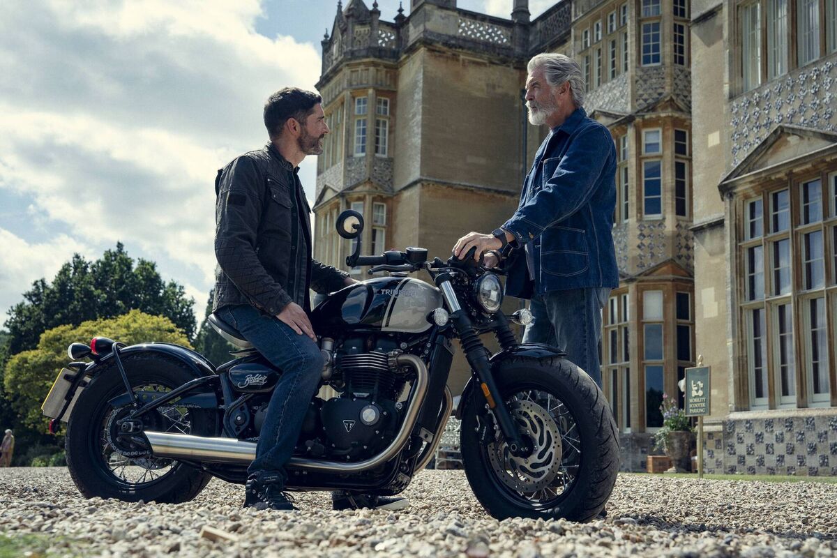 Pierce Brosnan and Tom Ellis