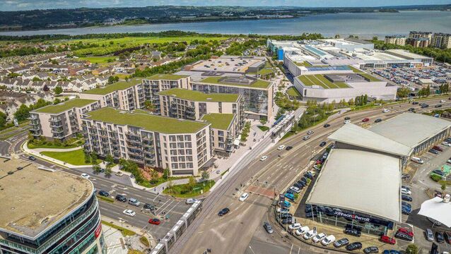 <p>A CGI configuration of the Mahon Point extension proposal. Picture: Visual Lab Ireland. </p>