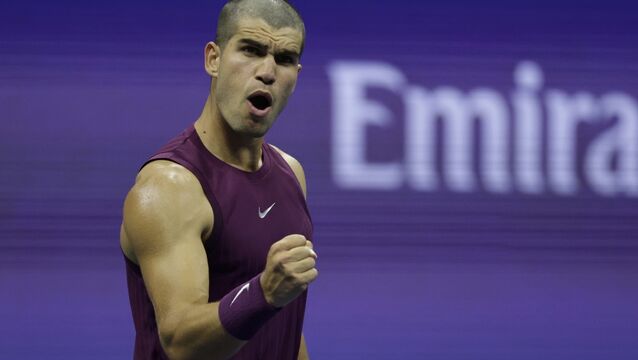 <p>BALD AMBITION: Carlos Alcaraz debuted a bold new look. Pic: Adam Hunger/AP</p>
