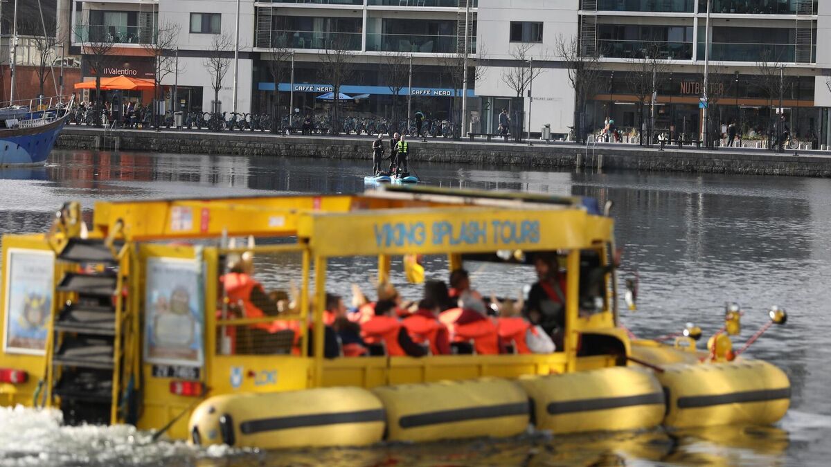 People on the Viking splash boat tour in Dublin’s Grand Canal Dock. Picture: Sasko Lazarov/RollingNews.ie
