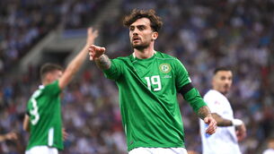<p>AZ Alkmaar coach Maarten Martens said Troy Parrott will be "out for a while". Pic: Stephen McCarthy/Sportsfile</p>