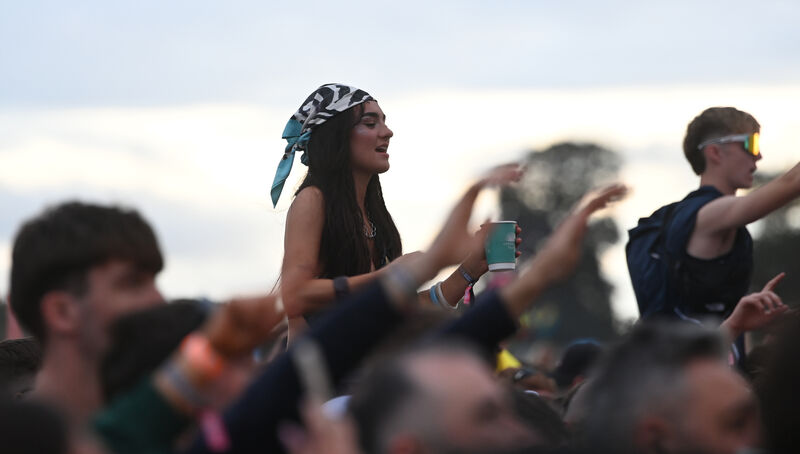  A view of music fans enjoying Chappell Roan performing on the main stage at Electric Picnic on Friday. Picture: Larry Cummins