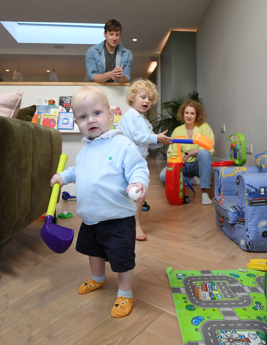 Arlo Neill at home with his parents Nason and Linda and his brother, three-year-old Nason. 20-month-old Arlo suffers from intestinal failure. Picture: Moya Nolan Arlo Neill at home with his parents Nason and Linda and his brother, three-year-old Nason. 20-month-old Arlo suffers from intestinal failure. Picture: Moya Nolan