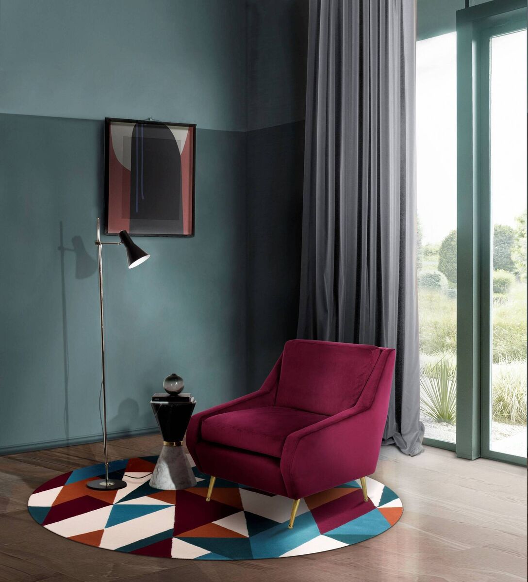 Colour pops in a single piece of furniture, like an accent chair, can elevate the look of a room. Picture: Covet House
