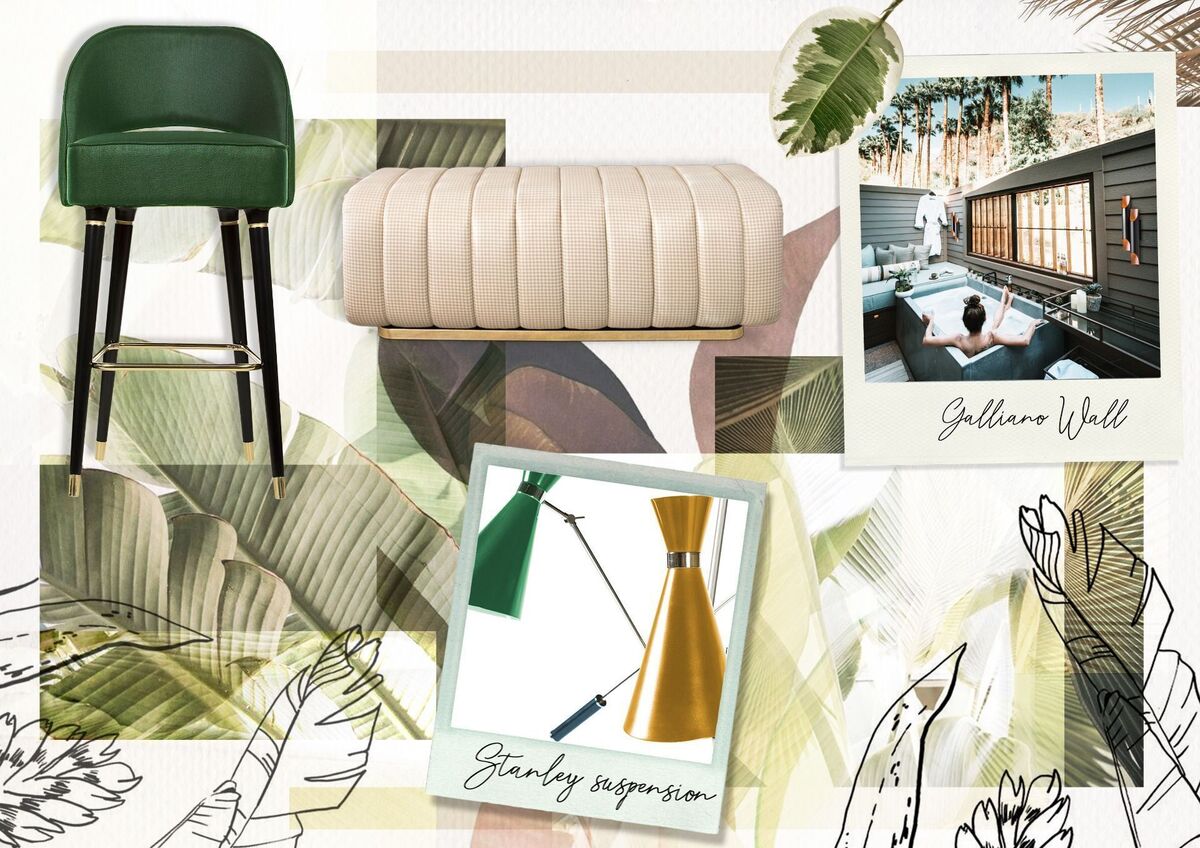 A biolphilia-themed moodboard.