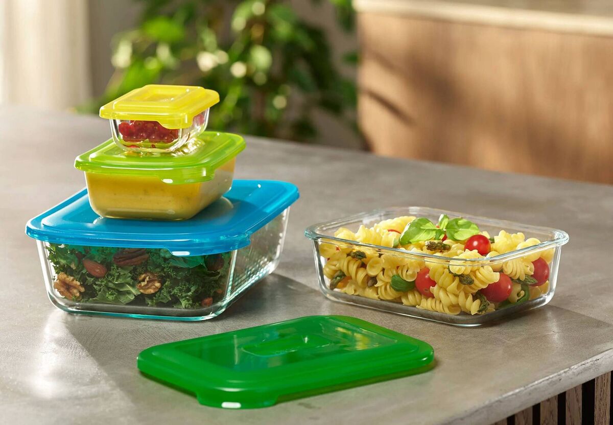 Food storage is an art that takes time to learn. Make perishables a weekly business and stay on top of it with sealed containers, bulk cooking and strategic freezing; Joseph Joseph Nest containers in glass, €49.99 for four.