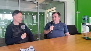 <p>COMING TO AMERICA? Brendan O’Brien and John Fallon at Abbotstown. </p>