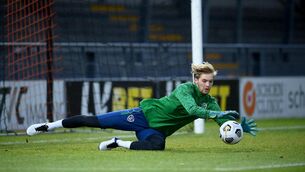 <p>Caoimhín Kelleher during a Republic of Ireland training session. File picture: Stephen McCarthy/Sportsfile</p>