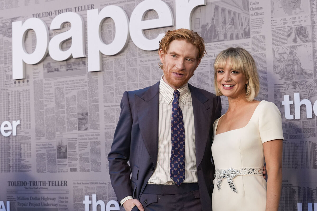 Domhnall Gleeson and and Chelsea Frei at the premiere of The Paper. Picture: AP Photo/Chris Pizzello Domhnall Gleeson and and Chelsea Frei at the premiere of The Paper. Picture: AP Photo/Chris Pizzello