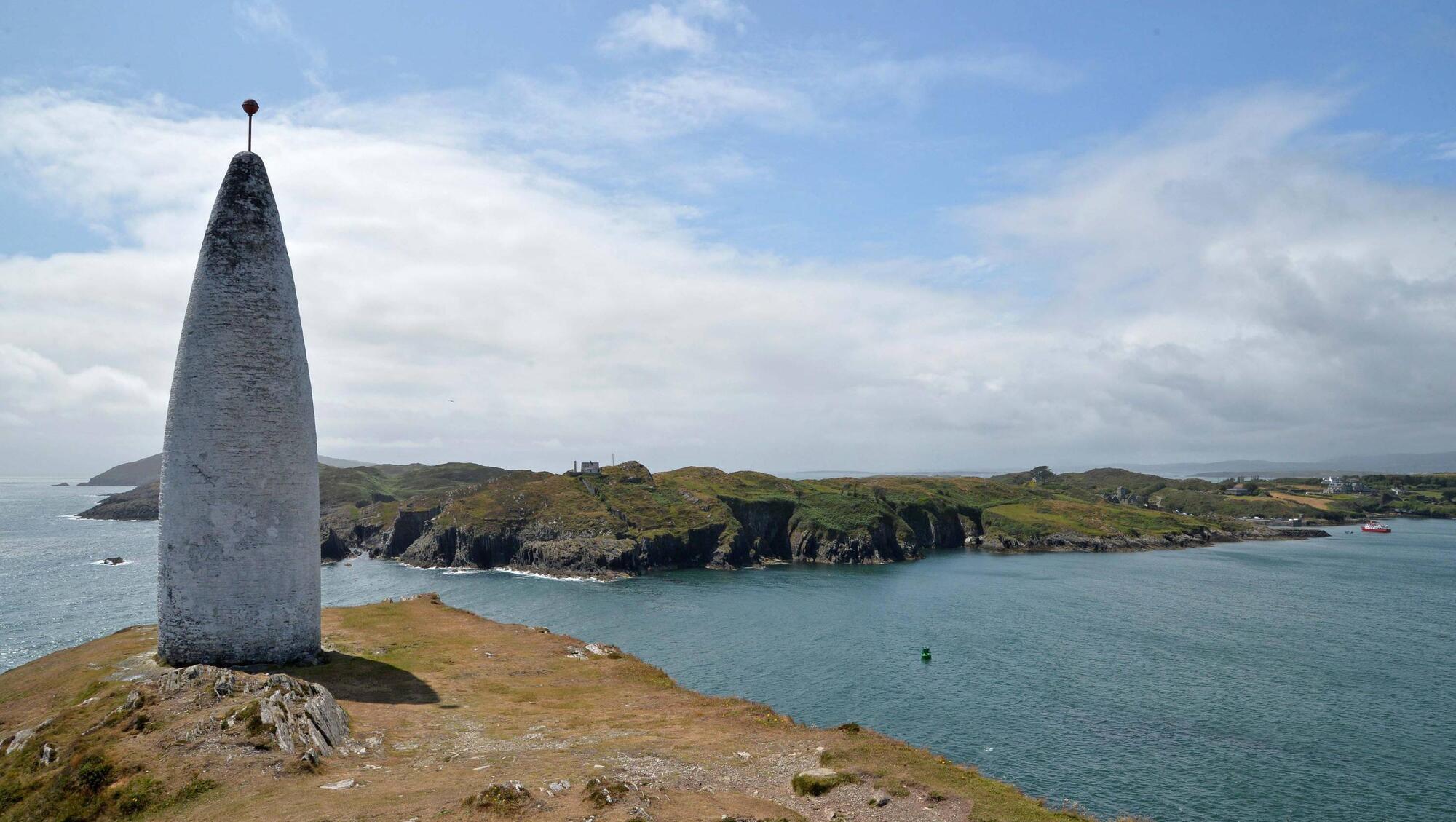A local farmer saw the man by the Beacon in Baltimore, a whitewashed stone tower on the cliffs of the harbour. Picture: Denis Minihane.