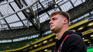 <p>LEADING THE LINE: Ireland's Evan Ferguson ahead of the match. Pic: ©INPHO/Ryan Byrne.</p>