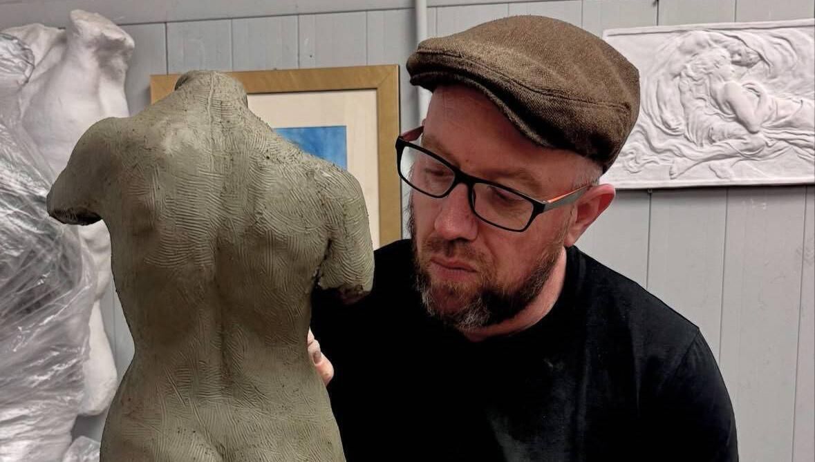 Mark Maher at a workshop at the Corpo Sculpture Studio in Florence.