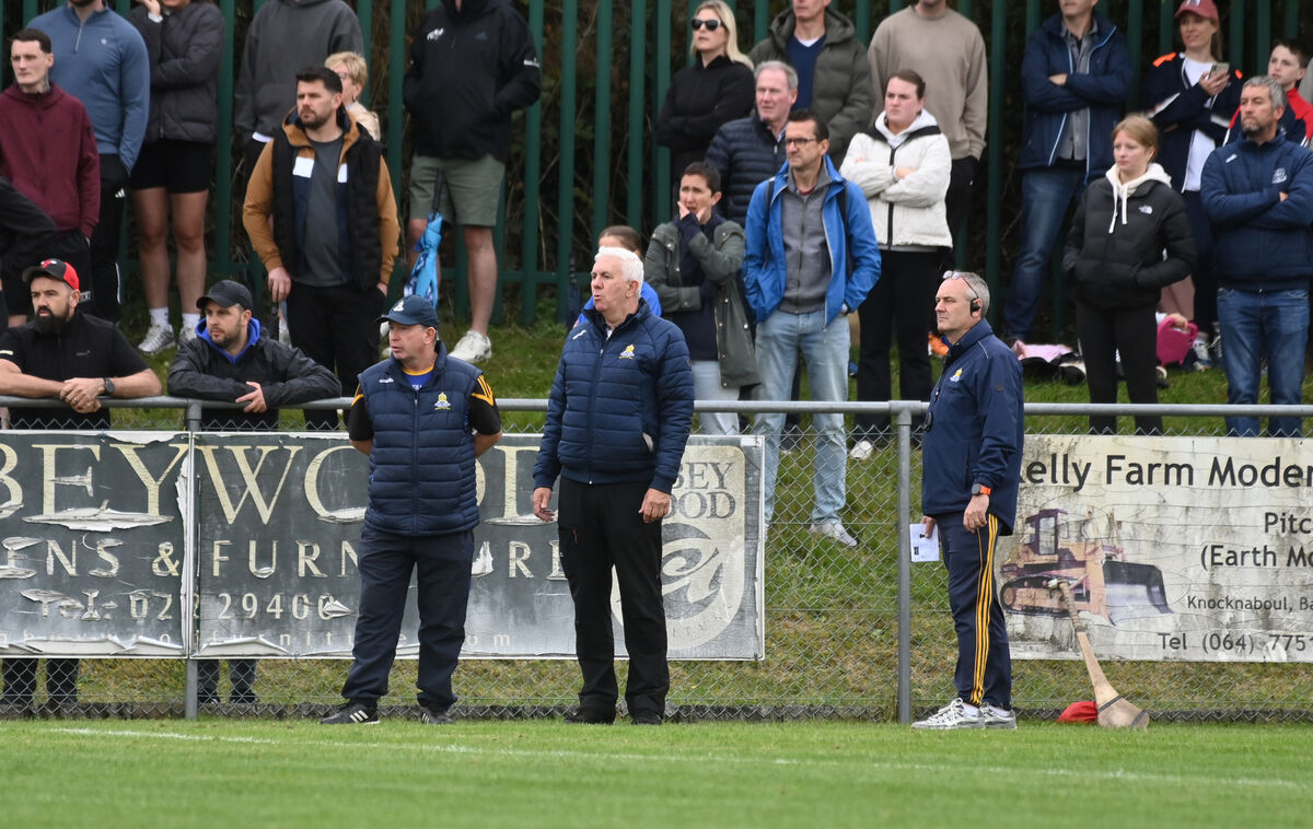 Ger Cunningham, manager St Finbarr's on the sideline for the Co-Op Superstores Senior Hurling Championship Round game. St Finbarrs vs Kanturk at Mourne Abbey. Picture Larry Cummins
