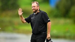 <p>Shane Lowry of Ireland acknowledges the crowd after finishing his round during the final round of the Amgen Irish Open Golf Championship 2025 at The K Club in Straffan, Kildare. Photo by Sam Barnes/Sportsfile</p>
