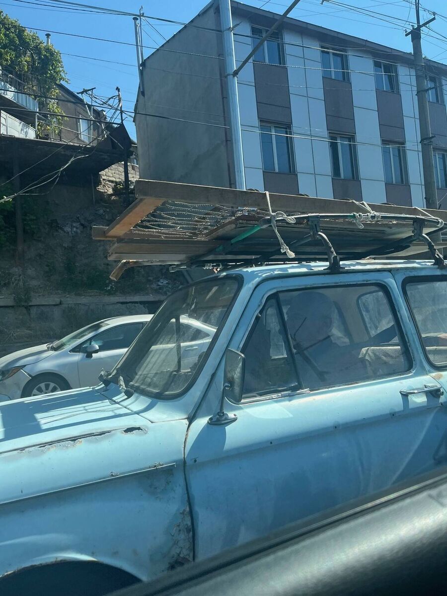 RELIC: The Yerevan streets were choked by midday traffic, our taxi driver pointed to the nearby relic of a car in admiration. Pic: John Fallon RELIC: The Yerevan streets were choked by midday traffic, our taxi driver pointed to the nearby relic of a car in admiration. Pic: John Fallon